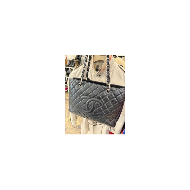 CABAS CHANEL CUIR NOIR